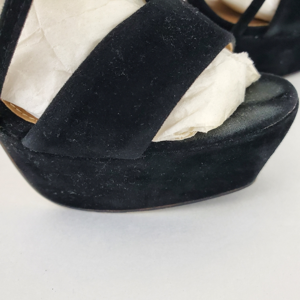 Iob Colin Stuart Strappy Velvet Platform Pumps 6.5 - image 7